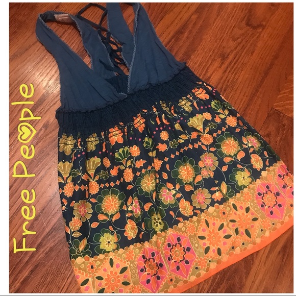 Free People Dresses & Skirts - Rare 🦋Free People Deep V Boho Mini Dress